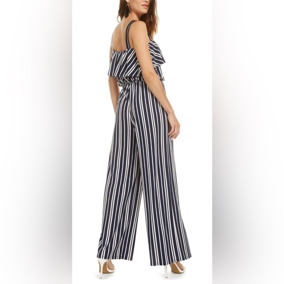 Bar III Ruffled Bodice Striped Jumpsuit - Picture 3 of 10